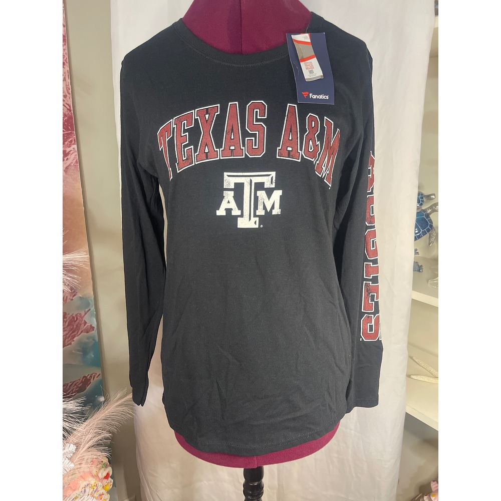 Fanatics Texas A&M Long Sleeve Shirt Womens M Black Good Aggies Graphic Tee